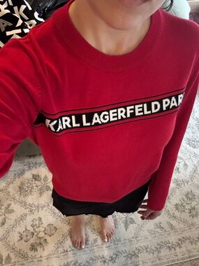 Karl Lagerfeld Logo Sweater – Red (Size S)